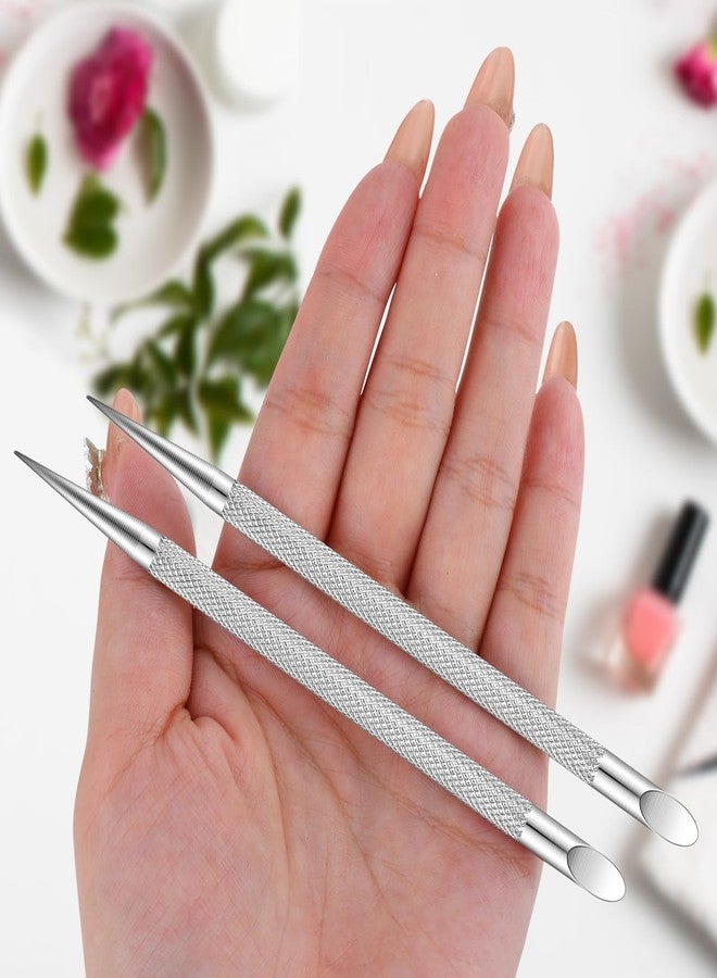 Andibro Cuticle Pusher Tool,2Pcs Stainless Steel Cuticle Remover Nail Cleaner Gel Fingernails Dead Skin Polish Peeler for Professional Manicure Pedicure Nail Art Care - Image 2